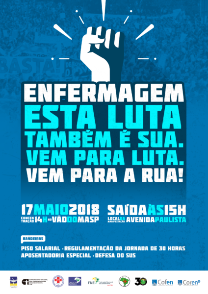 SP recebe ato no Dia Nacional de Luta pela Valorização da Enfermagem